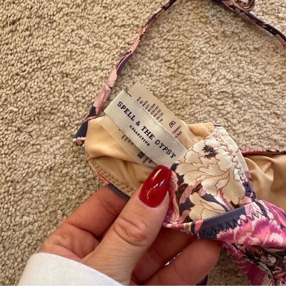 Spell & the Gypsy Free People Cloud Dancer Exclusive Bandeau Bikini top pink - Picture 7 of 8